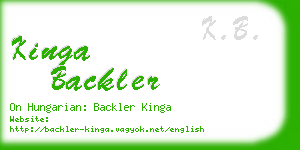 kinga backler business card